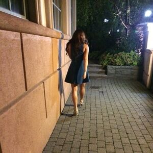 Windsor Teal/Navy Open Side Skater Dress